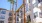 a building with palm trees