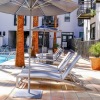 a pool in a courtyard